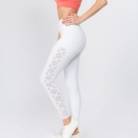 NEW Side Lace-up Mesh Workout Leggings - Picture 5 of 8